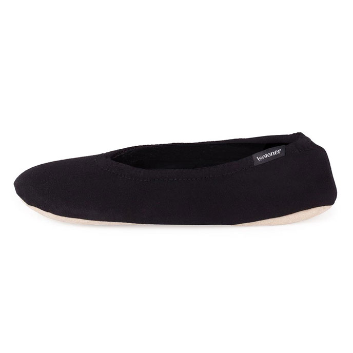 Isotoner Stretch Jersey Ballet Slippers Black Extra Image 2